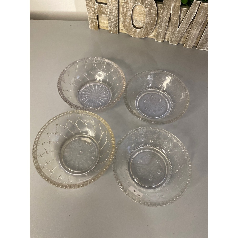 Set of 4 Clear Glass Bowls‎ Dessert Bowls Candy Dishes Small Serving Bowls